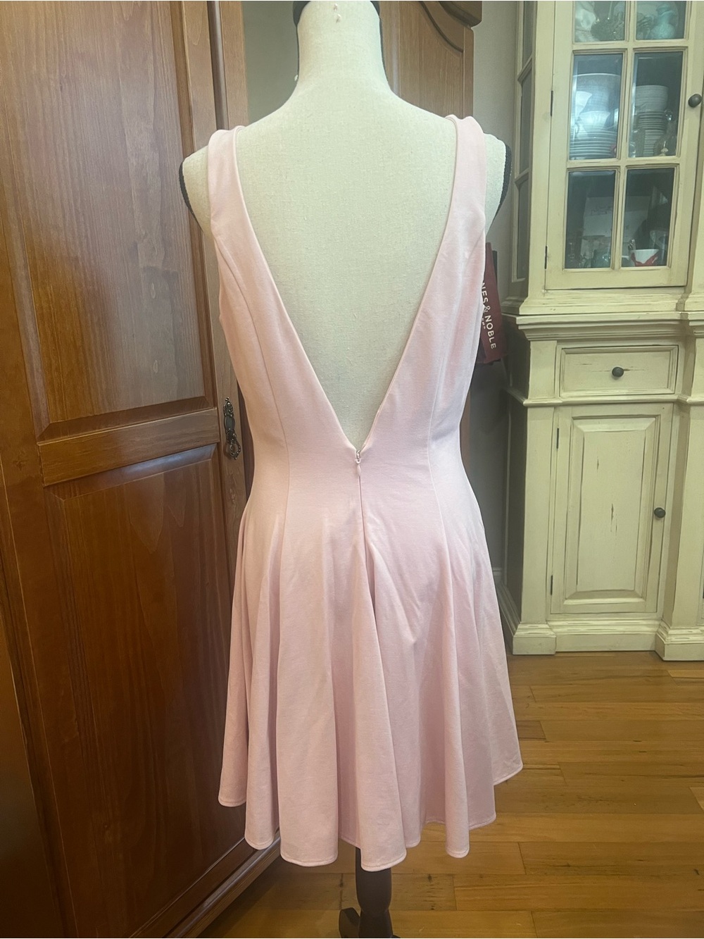 gb. X Amanda Uprichard Light Pink Sleeveless V-Neck Fit & Flare Dress - Picture 3 of 6